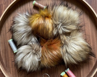 Mini Handmade Faux Fur Luxury Pompoms Emblishment Child's Beanie Topper