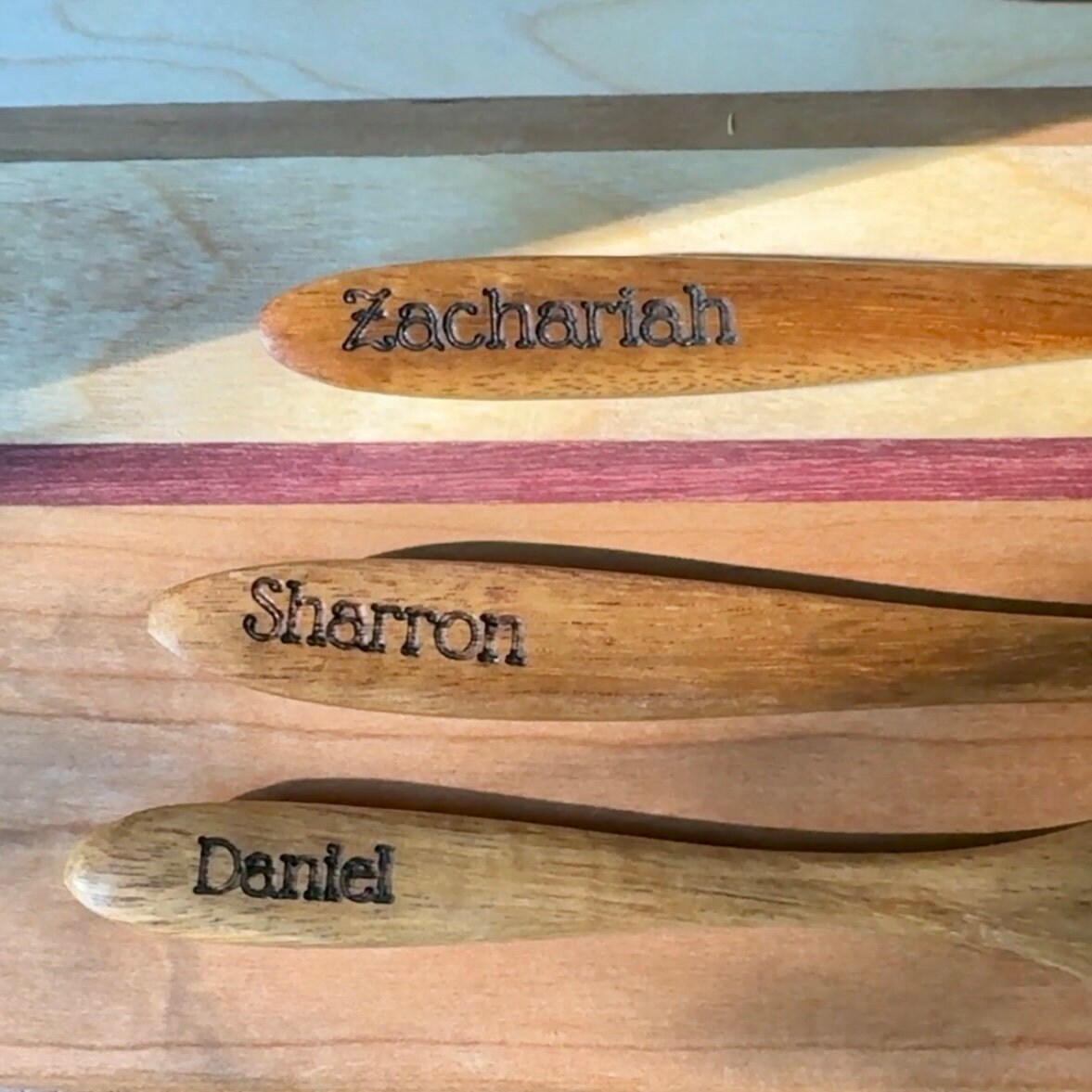 Custom Engraved Wooden Spoons - Bear Family Collection - Personalized ...