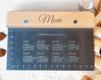 Personalized Dough Scraper: Engraved Wood Handle, Sourdough Bread Tool
