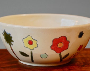 Flowers and Palm Trees Bowl