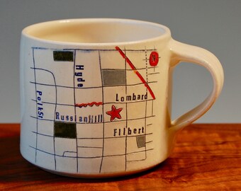 Russian Hill - San Francisco Map Mug (No. 2)