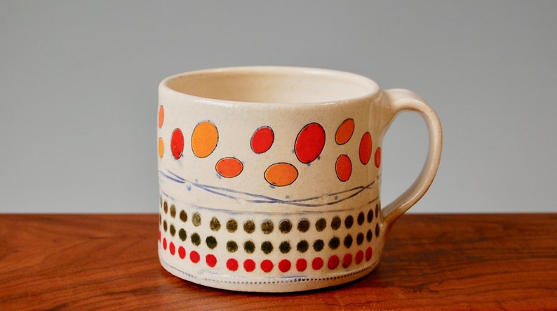 Patterned Dots Mug Orange image 1