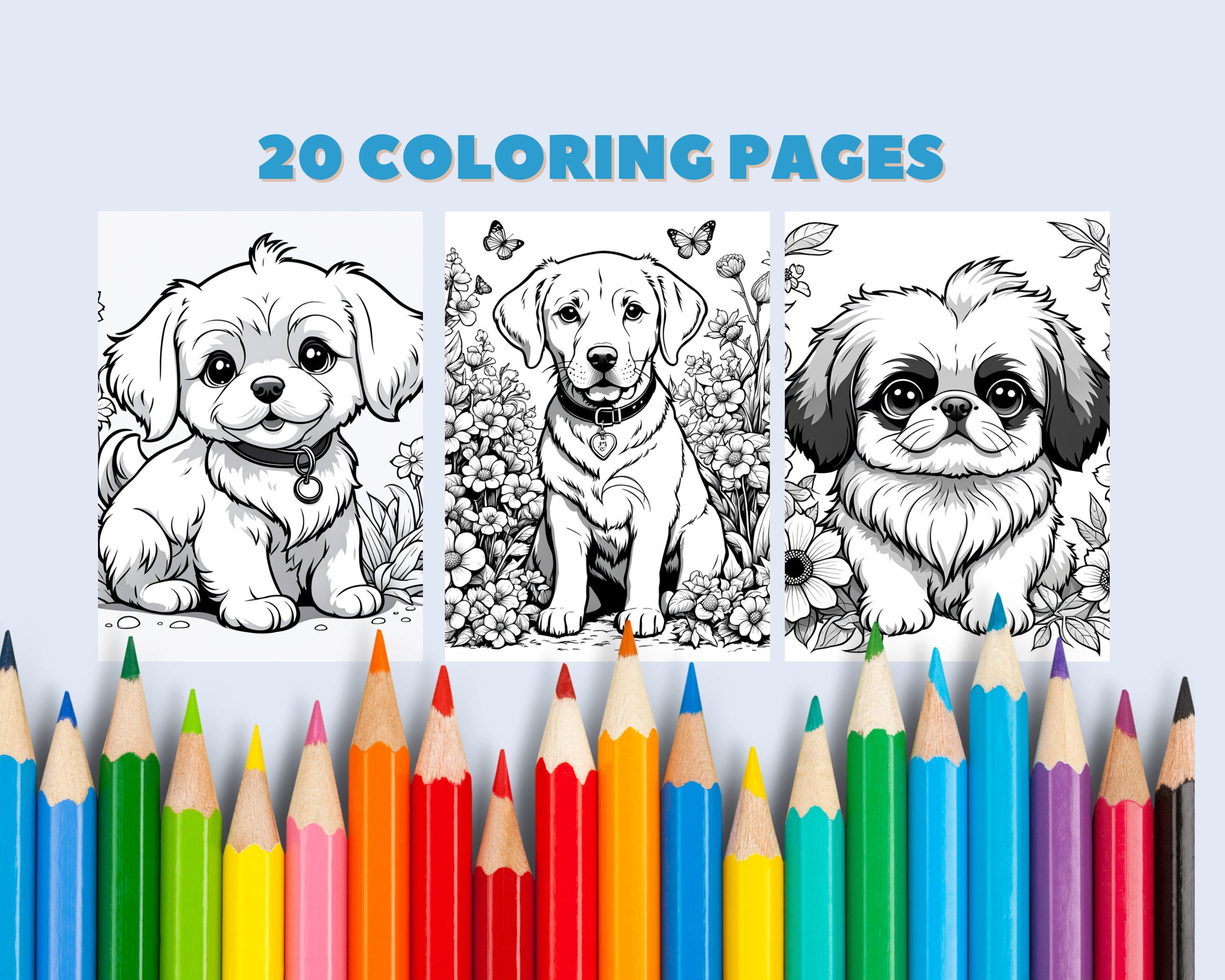 Happy Pippies: Printable Puppy Coloring for Kids Coloring Pages Kids ...