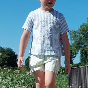 PDF Sewing Pattern Bundle: Summer Short Sleeve T-Shirt and Olivia Shorts for Kids in  English language