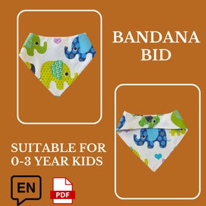 Bandana Bib Sewing Pattern PDF | DIY Baby Bib Guide (0-3 Years) | Easy Step-by-Step Baby Sewing Guide for Newborn to Toddler in English