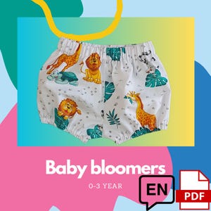 Baby Bloomers Sewing Pattern | 0-3 Years | PDF Pattern & Sewing Guide | DIY Baby Shorts | Easy Beginner Pattern in English Language.