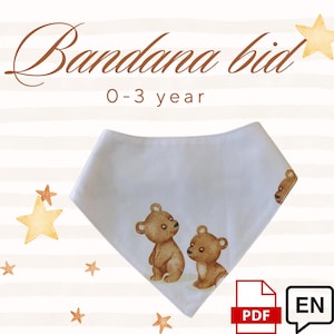 DIY Bandana Bib Sewing Pattern PDF | Baby Bib Tutorial (0-3 Years) | Easy Baby Sewing Guide for Newborns and Toddlers in English