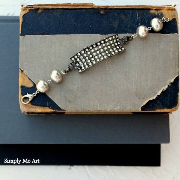 Vintage Rhinestone Shoe Clip and Pearl Assemblage Bracelet...Adorn Me 4
