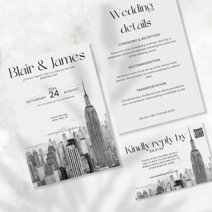 Plantilla de invitación de boda de Nueva York Invitación de boda de Nueva York Tarjeta de boda de Nueva York Invitación de boda de Nueva York Invitación de boda de Nueva York Tarjeta de boda de Nueva York