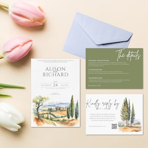 Italian Wedding Invitation Italian Wedding Card Italy Wedding Invitation Italian Summer Invitation Tuscany Wedding Invite Italian Invitation