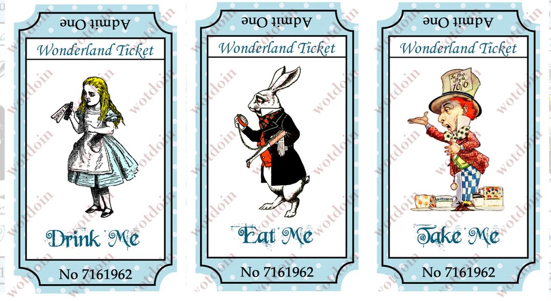 Printable Alice in Wonderland Drink Me Eat Me Tags Tea Partys - Etsy