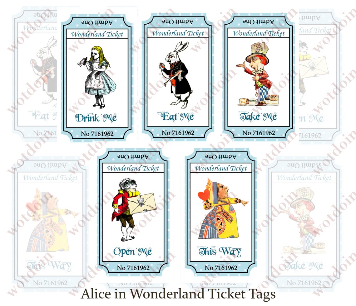 Printable Alice in Wonderland Drink Me Eat Me Tags Tea Partys - Etsy