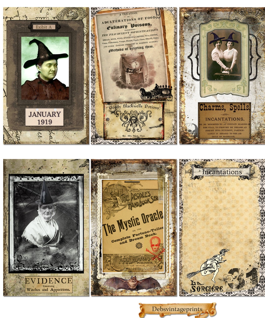 Witches Halloween Book of Shadows Journal Pages Spell Book Occult Wicca