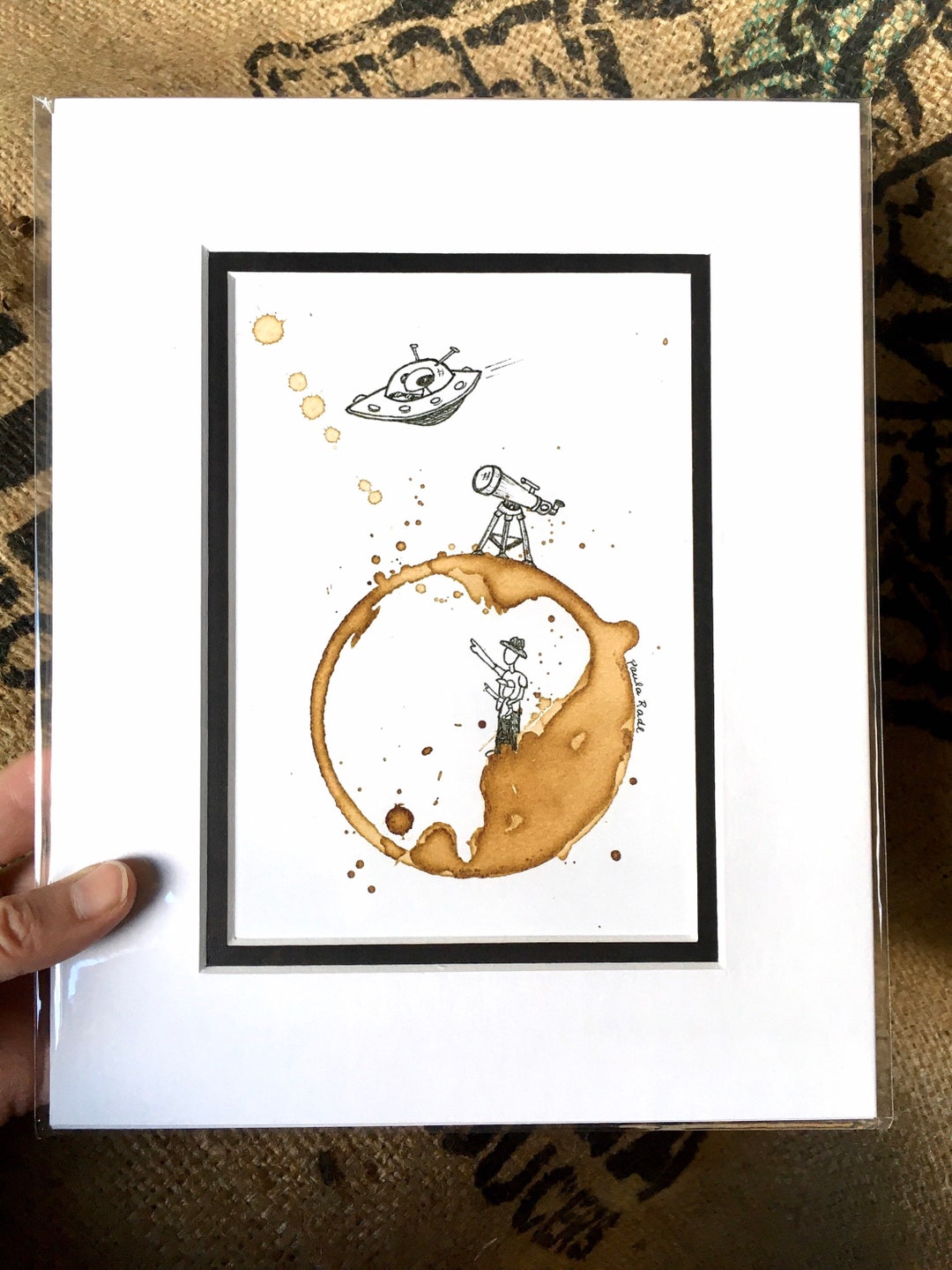 COFFEE Ring Art Illustration just Passing Through Etsy