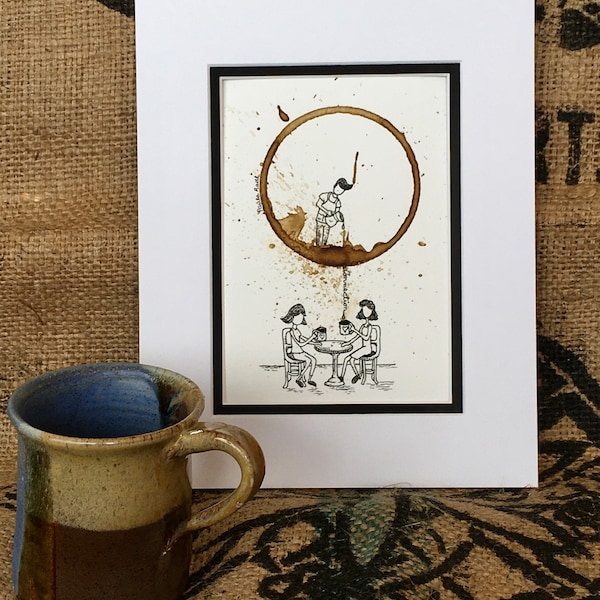Coffee Ring Art Etsy