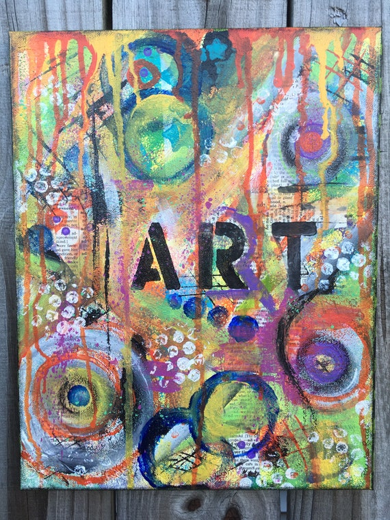 Buy Original Acrylic Mixed Media Paintinggraffiti Art 11x14 Canvas