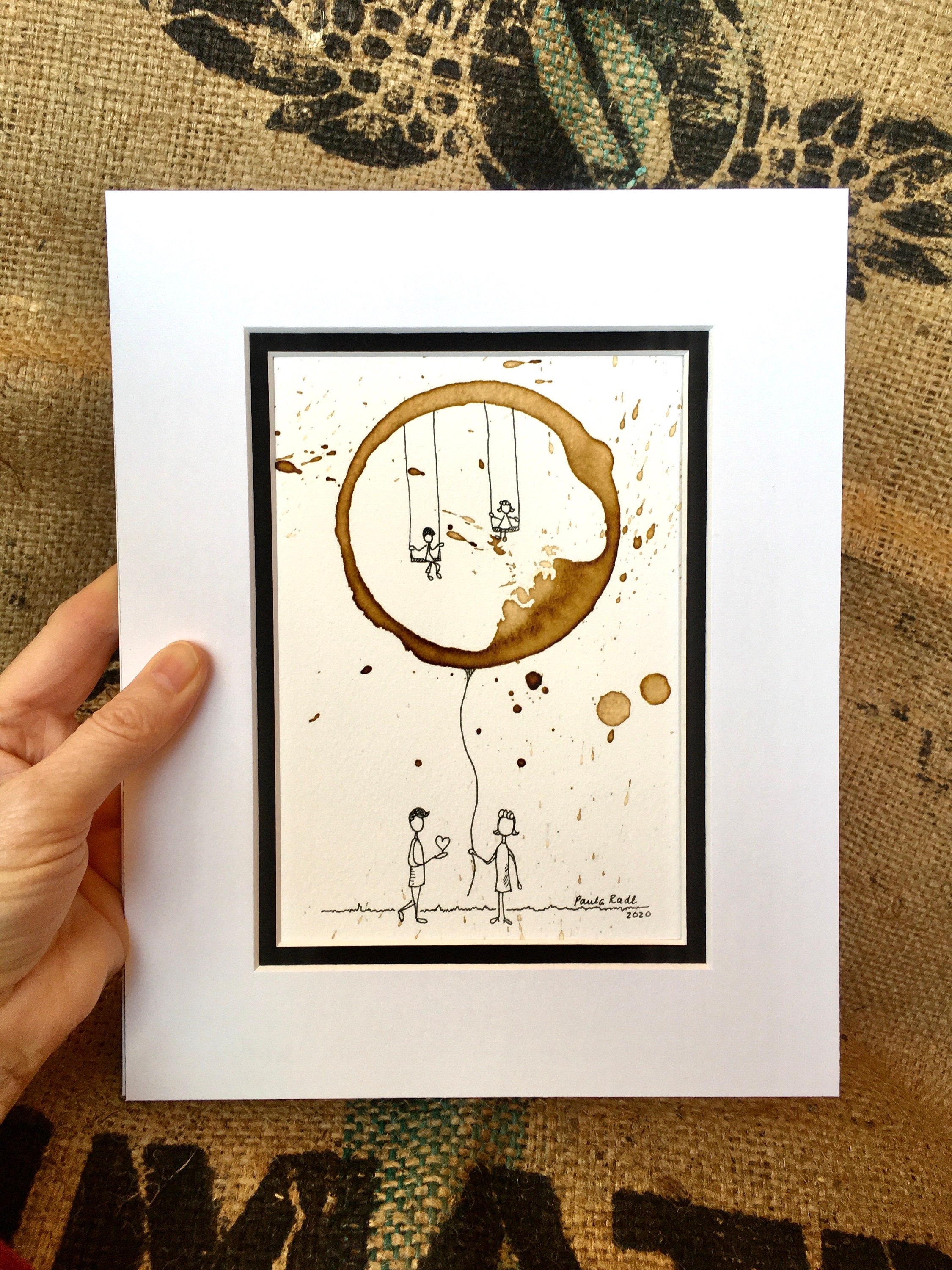 COFFEE Cup Stain Art Painting 