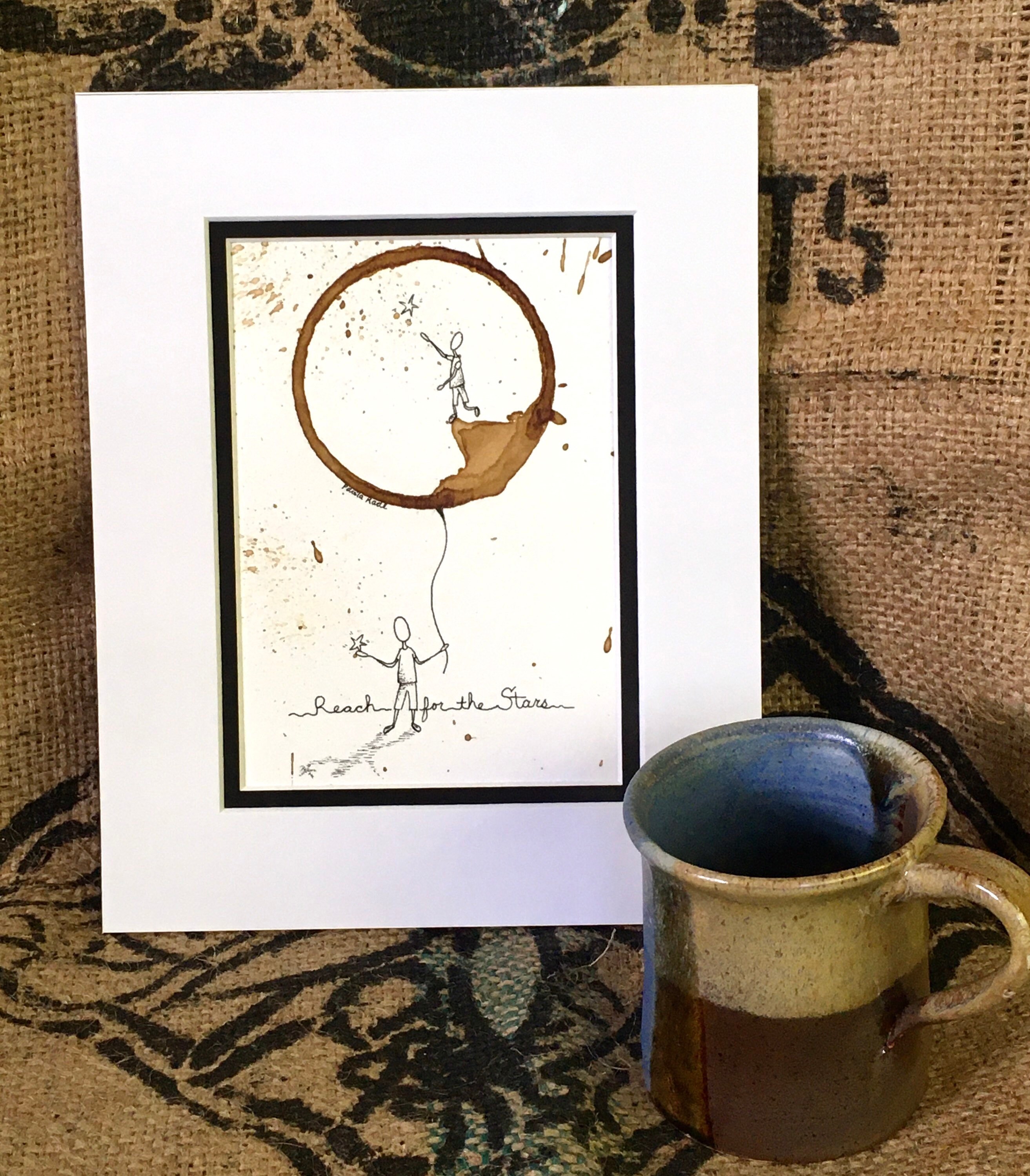 COFFEE Cup Ring Stain Art Painting \, image size:2626x3000
