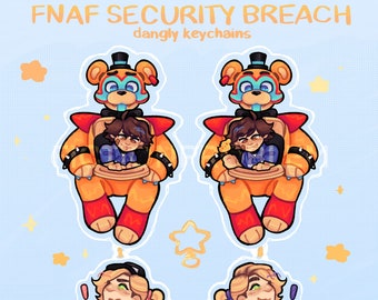 予約注文 | FNAF: セキュリティ・ブリーチ グラムロック フレディ、グレゴリー、ヴァネッサ 両面グリッターエポキシダングリーキーチェーン
