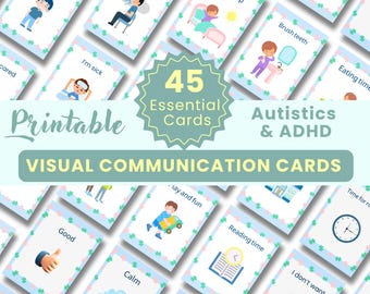 Autism Visual Communication Cards Set | Communication, Emotions, Routine (Digital PDF)