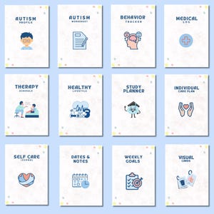 Autism Care Progress Planner: Visual Cards, Behavior Tracker (Printable & Digital) image 3