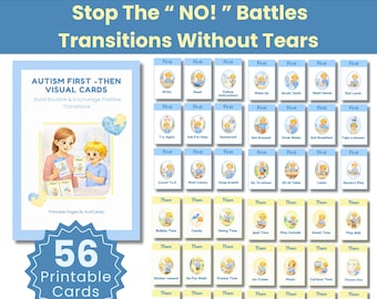 Autism First Then Cards | Visual Support | Routines And Transitions | Printable PDF | ADHD & Special Needs