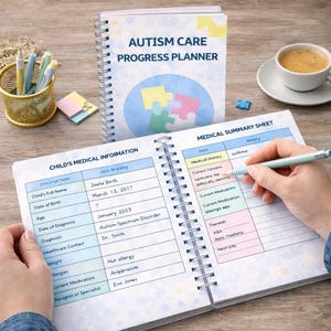 Autism Care Progress Planner: Visual Cards, Behavior Tracker (Printable & Digital) image 5