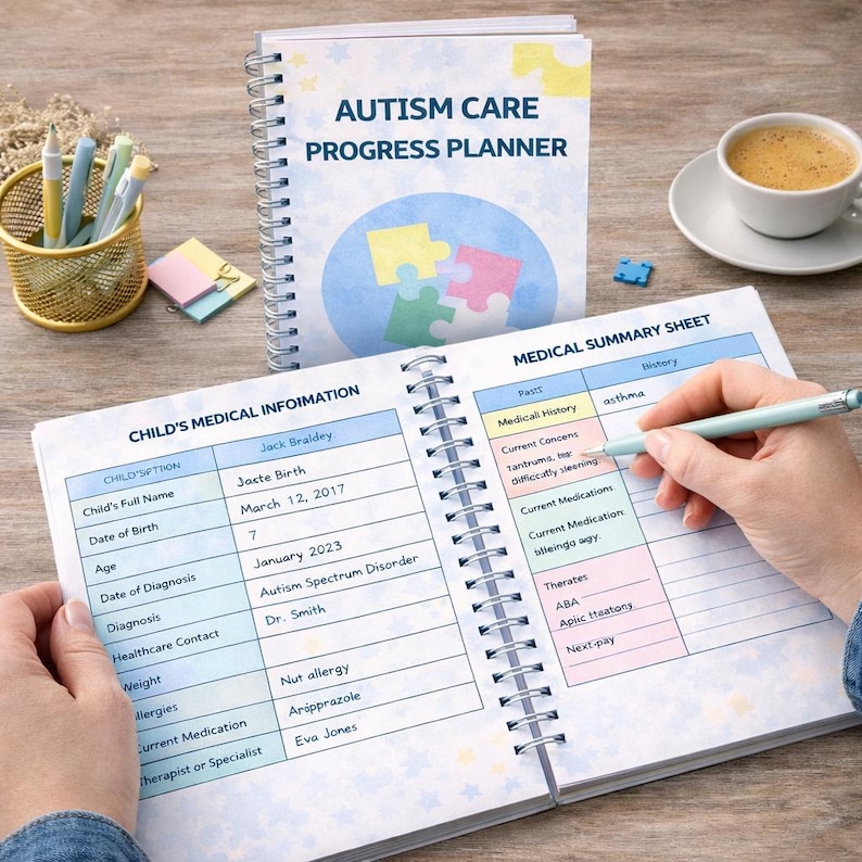 Autism Care Progress Planner: Visual Cards, Behavior Tracker (Printable & Digital) image 5