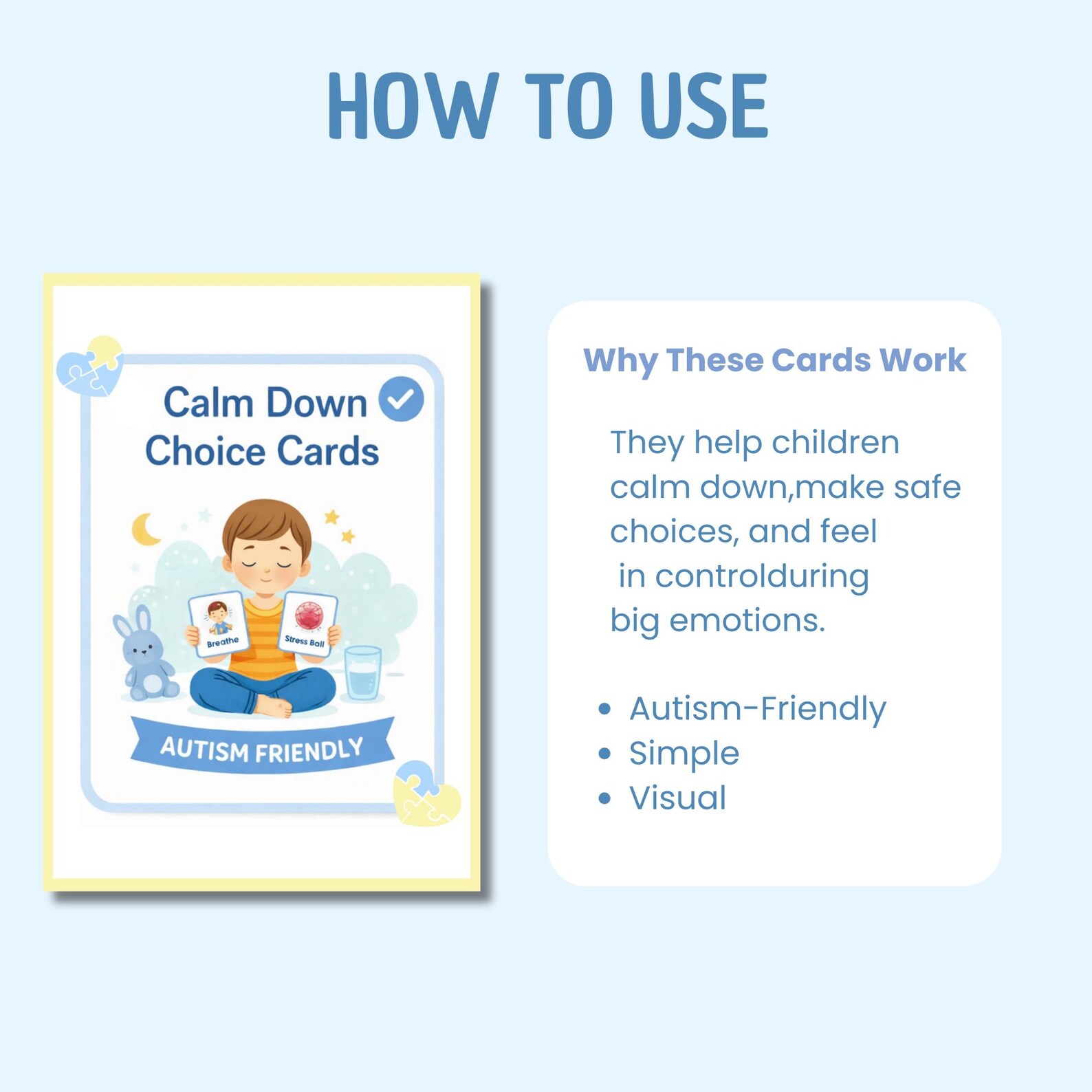 Calm Down Choice Cards – Autism Friendly - Etsy