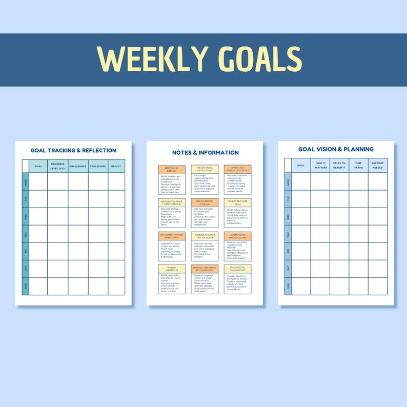 Autism Care Progress Planner: Visual Cards, Behavior Tracker (Printable & Digital) image 16
