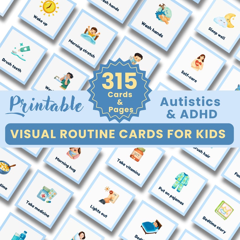 Visual Daily Routine Cards for Autistic & ADHD Children image 1