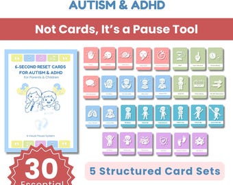 6-Second Reset Cards for Autism & ADHD | Calm Meltdown Prevention Visual System | visual supports
