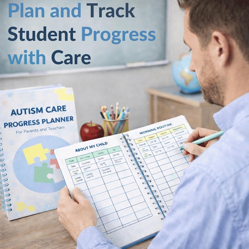 Autism Care Progress Planner: Visual Cards, Behavior Tracker (Printable & Digital) image 18