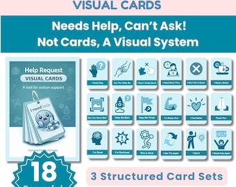 Cartes de demande d'aide en cas d'autisme | Communication visuelle, réduire l'effondrement (PDF imprimable)