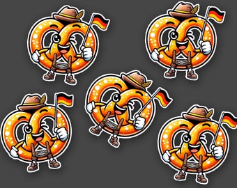 10 Stück - Lustiger Brezel Sticker