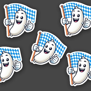 10 Stück - Lustiger Weißwurst Sticker