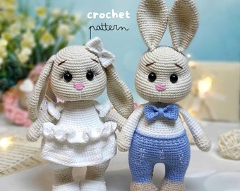 crochet Wedding Bunny amigurumi pattern