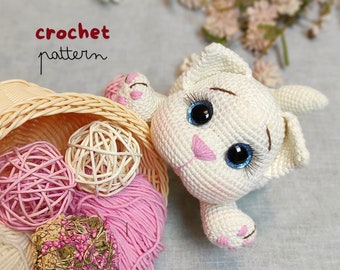 Padrão de crochê de gato padrão de gatinho amigurumi