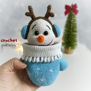 Snowman crochet pattern Amigurumi snowman Christmas snowman pattern