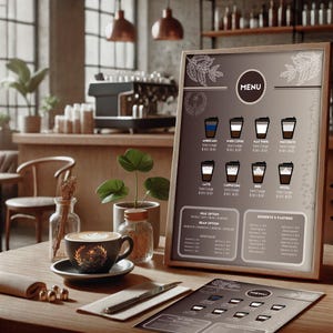 Menu de cafeteria - Modelo editável do Canva