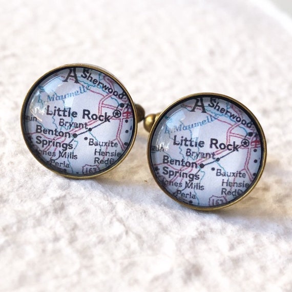 Little Rock Arkansas Map Cufflinks