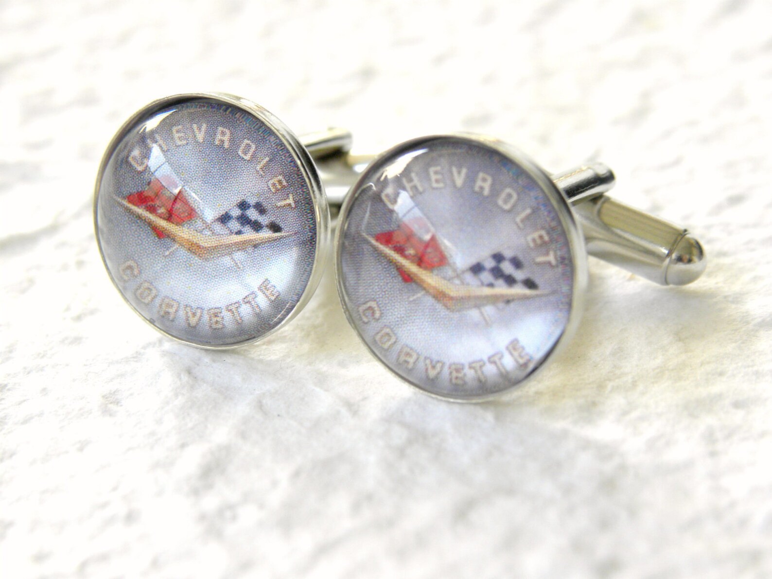 Vintage Chevrolet Corvette Logo Men's Cufflink Set Great Etsy