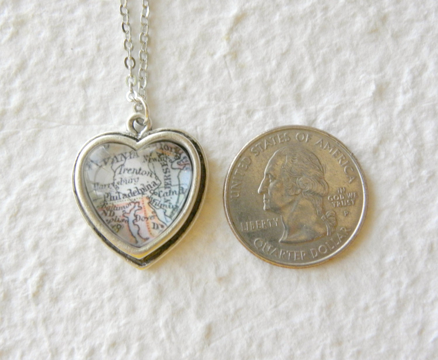 Disneyland or Walt Disney World Map Necklace Petite Heart Etsy