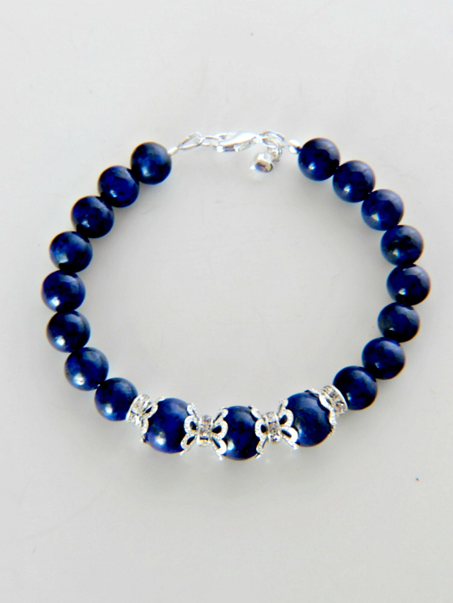 Lapis Bracelet Women Lapis Bracelet Silver Lapis Bracele | Etsy