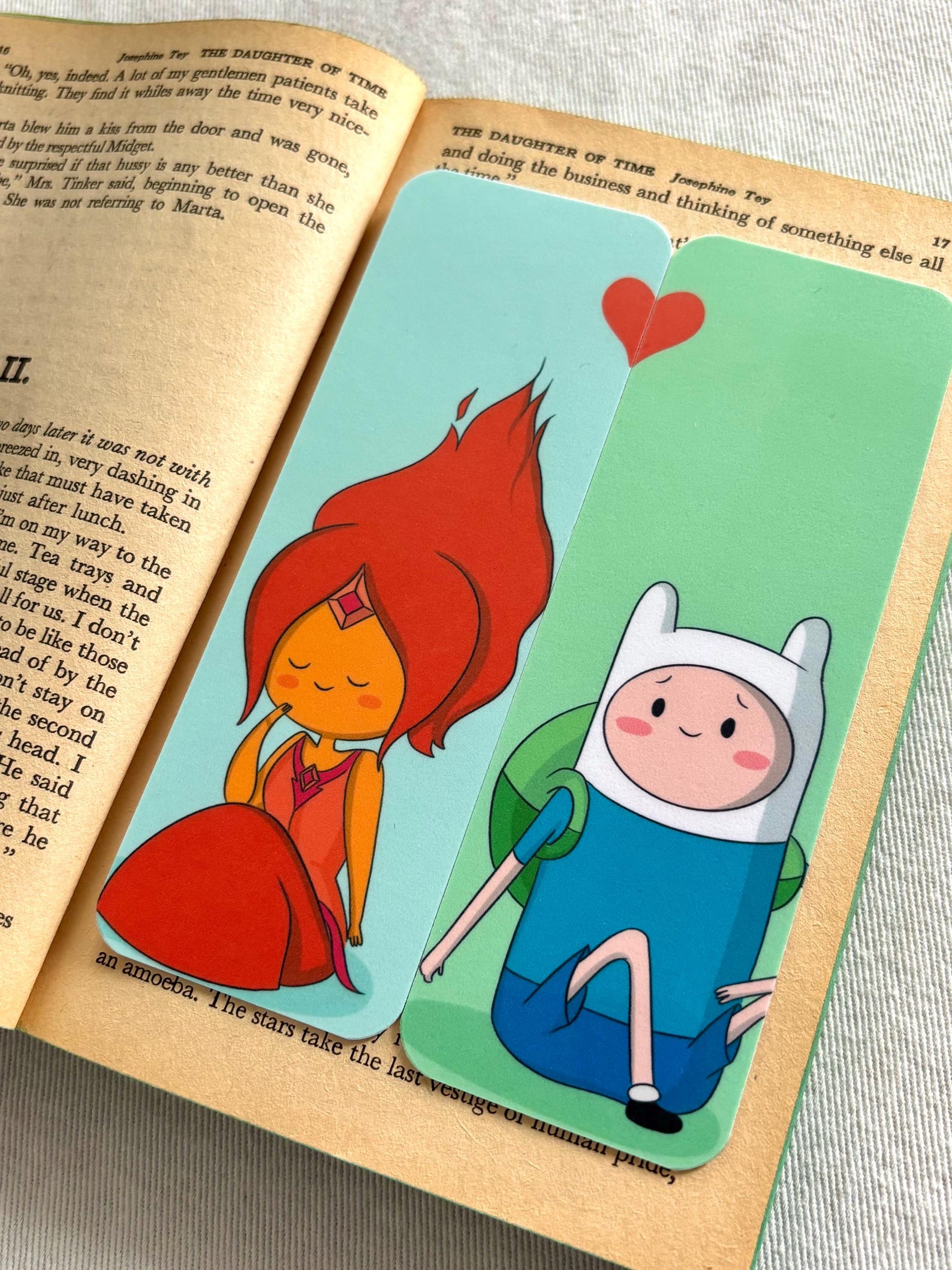 Matching Couple Bookmarks - Laminated Illustrated Bookmark Set - Cute ...