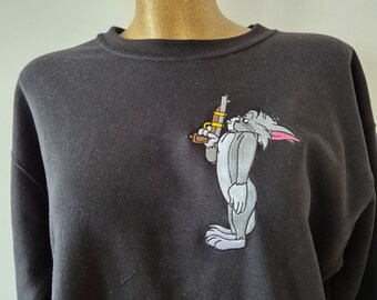 Tom lustige Jerry Schwarz Sweatshirt - bestickt