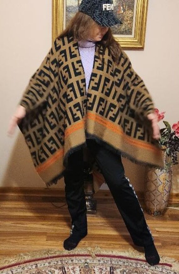 Fendi FF Wrap Poncho Scarf - image 6