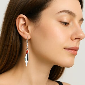 Boucles d'oreilles pendantes en or ou en argent avec carte de la Palestine - Bijoux pendants en acier inoxydable soutenant la Palestine - Idée cadeau avec breloque drapeau de la Palestine pour femme