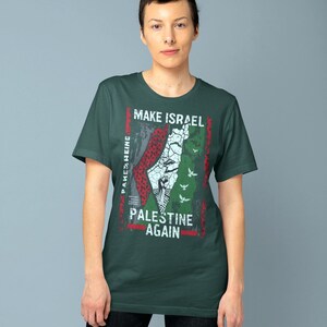T-shirt pour femme Make Israel Palestine Again - Chemise Palestine gratuite - Support Gaza Relief Aid - T-shirt Palestine Freedom pour femme