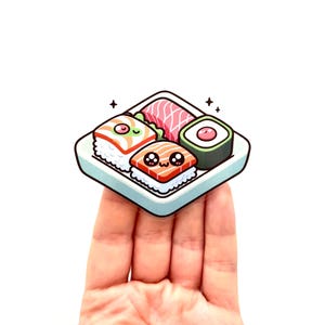 かわいい寿司ロールステッカー、日本食ステッカー、ラーメン、醤油ロール、フードステッカー、シェフステッカー